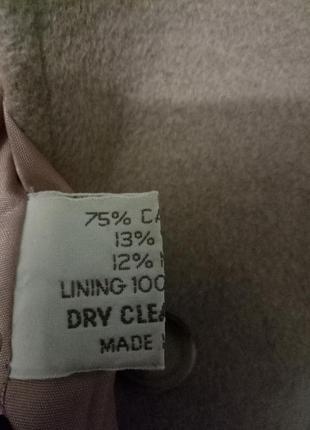 Кашемировое с шерстью нюдовое пальто оверсайз  cashmere7 фото