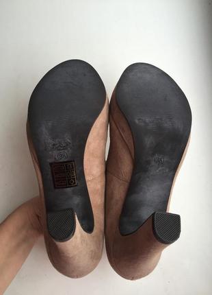 Кожаные туфли нюд бежевые классические, bata 37-38 р.4 фото
