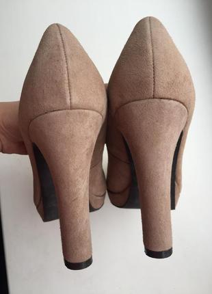 Кожаные туфли нюд бежевые классические, bata 37-38 р.9 фото