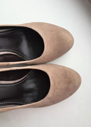 Кожаные туфли нюд бежевые классические, bata 37-38 р.8 фото