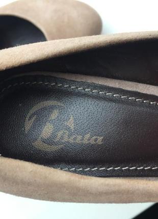 Кожаные туфли нюд бежевые классические, bata 37-38 р.3 фото