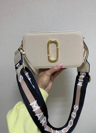 Сумка женская marc jacobs snapshot beige бежевая (марк джекобс, клатч, кошелек, сумочка)