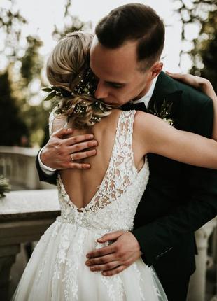 💍 продається дизайнерська весільна сукня а-силует4 фото