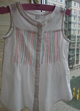 Блуза туника белая хлопок батист esprit 2-3г.
