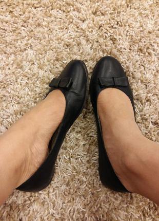 Кожаные черные туфли балетки 36.5-37 размер3 фото