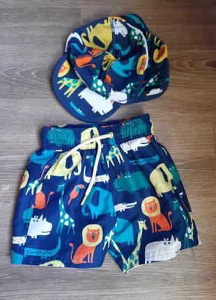Пляжный комплект, шорты и панамка