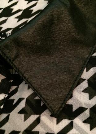 Блуза сорочка шифонова з коміром з шкірозамінника5 фото