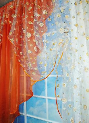 Фіранка яскрава в квіти "інеса"