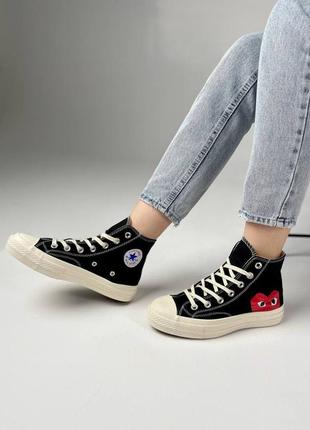 Високі жіночі кеди converse чорні (36-40)