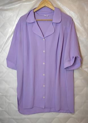 Лавандова блуза 56 розмір батал кофта фіолетова сорочка 4xl xxxl1 фото