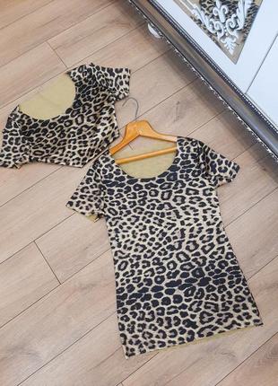 Атласные леопардовый футболки🐆