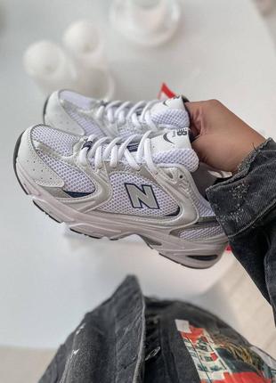 New balance white silver 530, кроссовки нью баланс