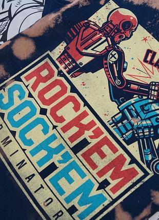 Кастом футболка тай дай с принтом the terminator терминатор