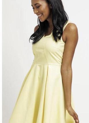 Жовтий ретро сарафан міді сонце кльош