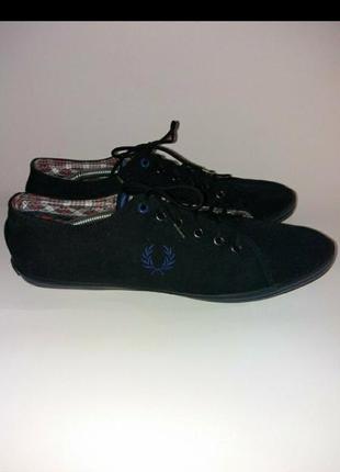 Fred perry оригинальные стильные чёрные кроссовки, мокасины, кеды р.43