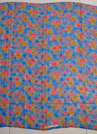 Платок палантин цветы. голубой. акция 4=52 фото