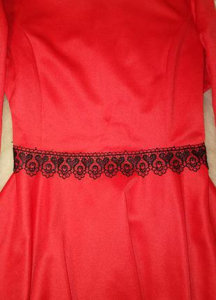 Красное платье с кружевом тоpshop3 фото