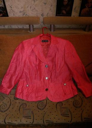 Шикарный,лляной жакет-пиджак с карманами,бохо, большого размера,gerry weber4 фото