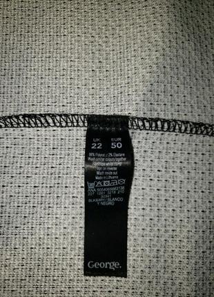 Стречевая текстурована блуза-топ з монохромним гео принтом george р 22 uk6 фото