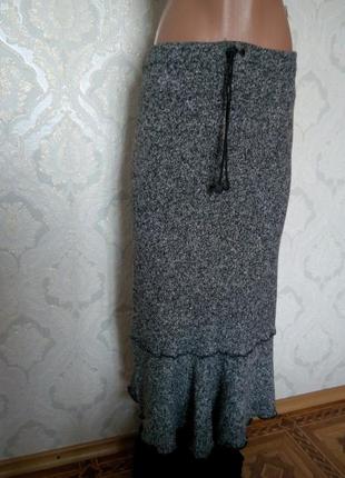 Стильная длинная юбка теплая7 фото