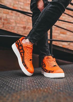 Кроссовки nike air force 1 skeleton orange