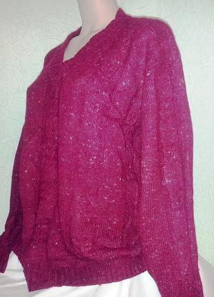 Батал!шовковий джемпер з м'якої вовни з мисом,56-62разм.,hobo's member.