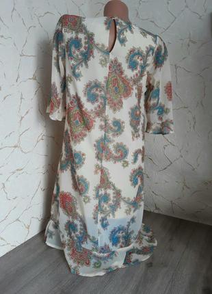 Платье, платье ретро шифоновое на подкладке,св. беж с принтом,размер 463 фото