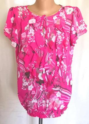 Шикарная шифоновая летняя блуза uk14