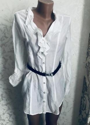 Шикарна класична офісна блуза біла блузка блузон стильна модна4 фото