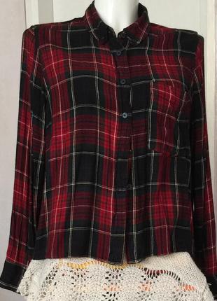 Рубашка 100% вискоза, в клеточку m&s 16/44