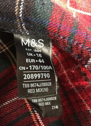 Рубашка 100% вискоза, в клеточку m&s 16/442 фото