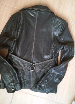 Стильный кожаный пиджак, куртка, натуральная кожа epica р.38 италия/s3 фото
