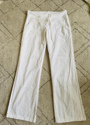 Білі лляні штани1 фото