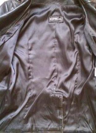 Стильный кожаный пиджак, куртка, натуральная кожа epica р.38 италия/s5 фото
