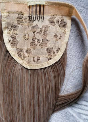 Накладной хвост. новый. светло - русый. шиньон.