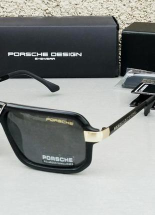 Porsche design окуляри чоловічі сонцезахисні чорні з золотом поляризированые1 фото