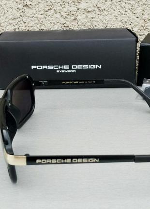 Porsche design окуляри чоловічі сонцезахисні чорні з золотом поляризированые5 фото