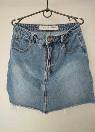 Стильная модная джинсовая юбка мини denim co