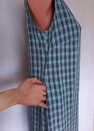 Стильне довге бірюзове плаття в клітку rohan (розмір 38-40)8 фото
