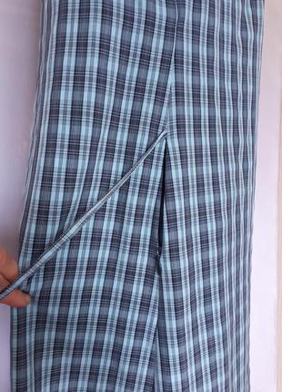 Стильне довге бірюзове плаття в клітку rohan (розмір 38-40)7 фото