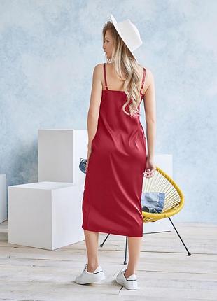 Бордове плаття-комбінація на бретелях арт: 11756_бордовый