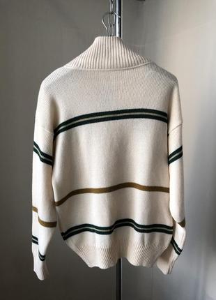 Вінтаж світлий джемпер светр з коміром на гудзиках4 фото