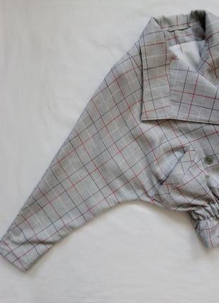 Винтажный укороченный двубортный пиджак оверсайз в стиле 90-х!3 фото