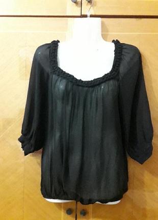 Брендовая  100% шёлк полупрозрачная  блуза р.1 от ted baker