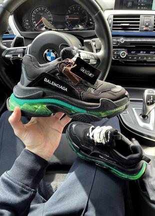 Кросівки triple s black green кросівки