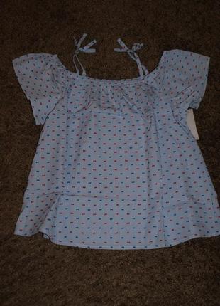 Блуза летняя,  с воланом  carters 3