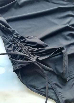 Черные сдельный купальник драпировка, чорний суцільний2 фото