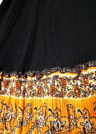 Гофрированная юбка миди на резинке гофре татьянка этно стиль  р s - l2 фото