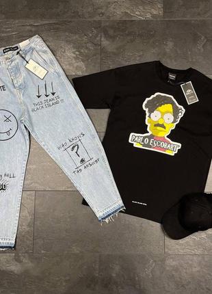 Комплект: футболка + джинсы + кепка