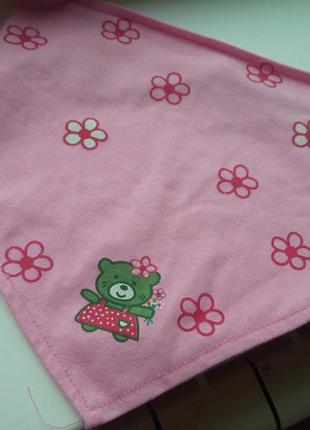 Косыночка понамка девочке розовая 1-5 лет.2 фото
